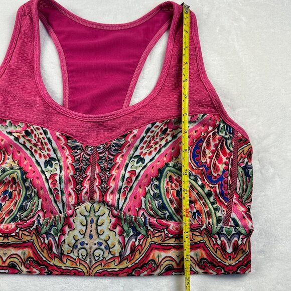 SET Of Nanette Lepore Neon Pink Paisley Cropped Leggings & Bra Sz XL - Picture 7 of 16